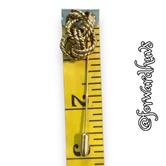 Vintage Gold Tone Twisted Knot Hatpin Stickpin - Picture 8 of 11